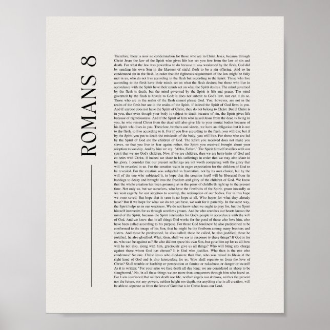 Romarbrevet 8 Hela Bibel Kapitlet Poster (Framsidan)