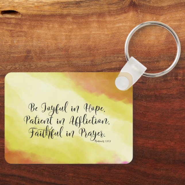 Romare 12:12 Var Glatta i hoppets kristna bibel Nyckelring (Framsida)