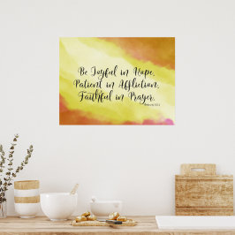 Romare 12:12 Var Glatta i hoppets kristna bibel Poster