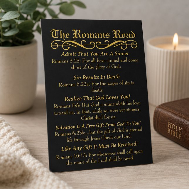 Romarvägen Syndarens bönekort Inbjudningar (The gold foil effect is simulated in the artwork, no metal is used in this product.)