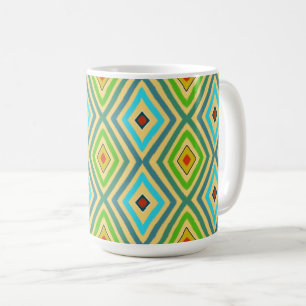 Romb Diamant Grön Blå Geometrisk  Kaffemugg