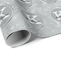 Romb Silver Cute Diamond Gnistra Monogram Namn