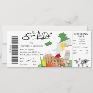 Rome Boarding Pass Spara datumet biljett Inbjudningar
