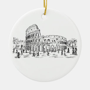 rome colosseum julgransprydnad keramik