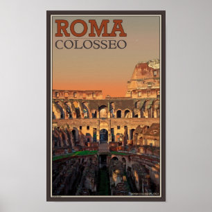 Rome - Colosseum och månen Poster