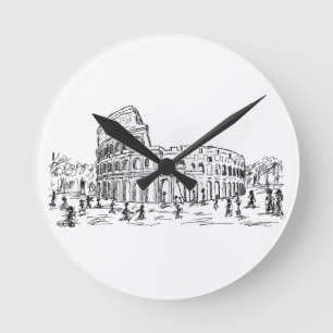 rome colosseum rund klocka