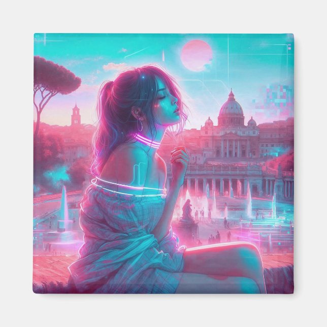 Rome | Ethereal Dreamy Urban Vaporwave Retrowave Magnet (Framsidan)