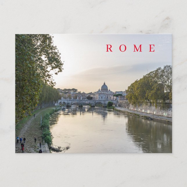 Rome floden Tiber vy vykort (Framsida)