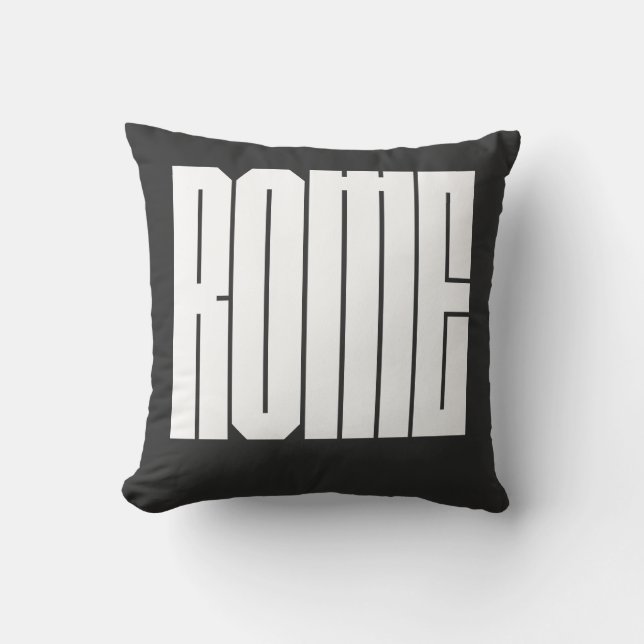 Rome Italian CIty Bold Block Typeface Kudde (Framsida)