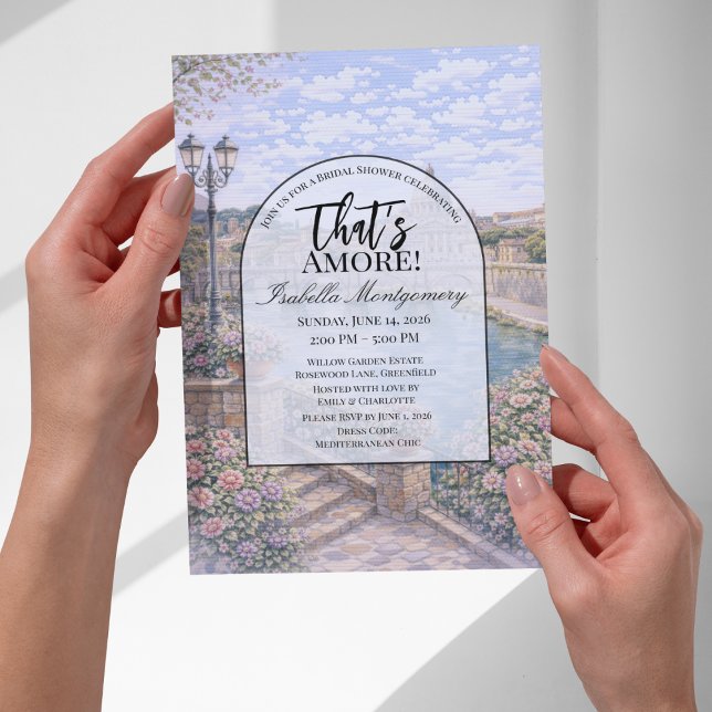 Rome Italian Themed Bridal Shower Inbjudningar (Rome Italian Themed Bridal Shower Invitations
)