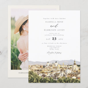 ROME Italien Skyline Destination Wedding Inbjudningar