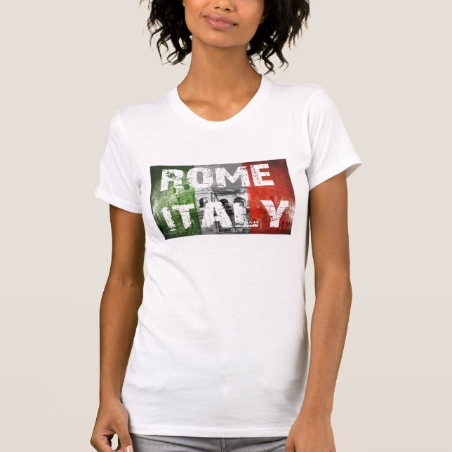 Rome italienflagga över Coliseum T-shirt (Framsida)