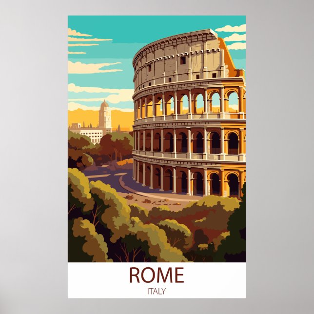 Rome Italy Colosseum Travel Wall Poster (Framsidan)