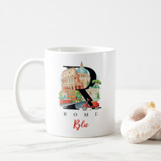 Rome Italy Monogram Letter R Personalized Gift Kaffemugg