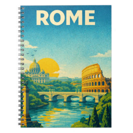 Rome Italy Vintage Travel Anteckningsbok