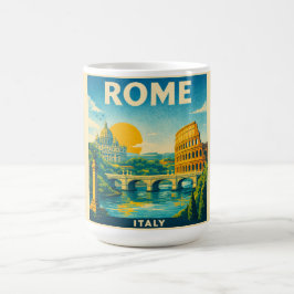 Rome Italy Vintage Travel Poster Mug Kaffemugg