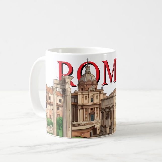 Rome-mugg – Romerska forumet | Souvenir-kaffekopp Kaffemugg (Framsida vänster)