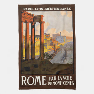 Rome på gryningParLa Voie reser affischen 1920 Kökshandduk