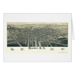Rome panorama- karta för NY - 1886 Hälsningskort