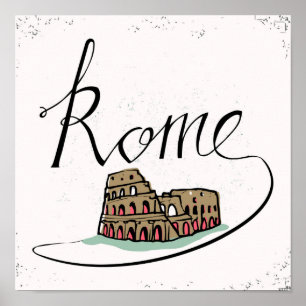 Rome räcker märkt design poster