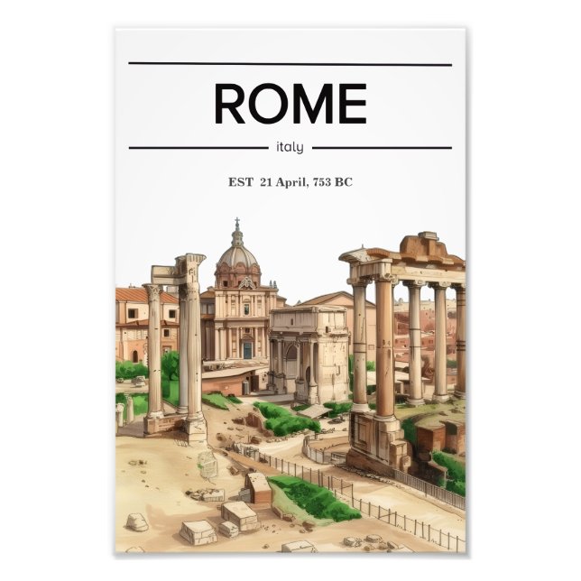 Rome Roman Forum watercolor poster  (Framsidan)