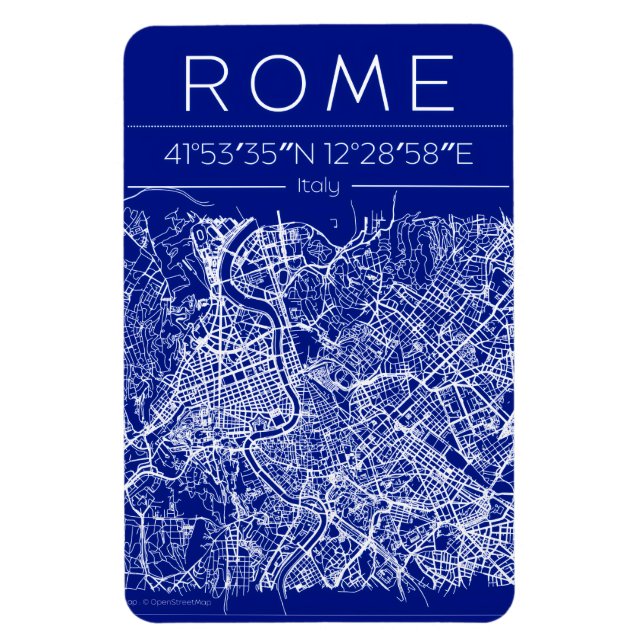 Rome stadsplan-magnet i ritningsstil magnet (Vertikal)