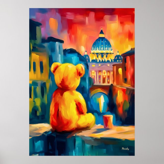 Rome Teddy Fauvist Sunset Skyline Print Poster (Framsidan)