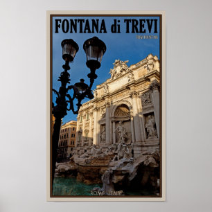 Rome - Trevi-fontän Poster