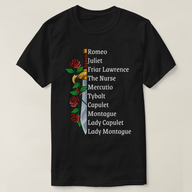 Romeo and Juliet, William Shakespeare Gift Pullove T Shirt (Design framsida)