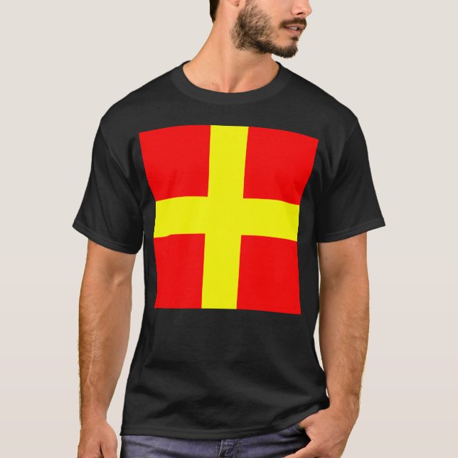 Romeo Internationell Maritime Signalflagga T Shirt (Framsida)
