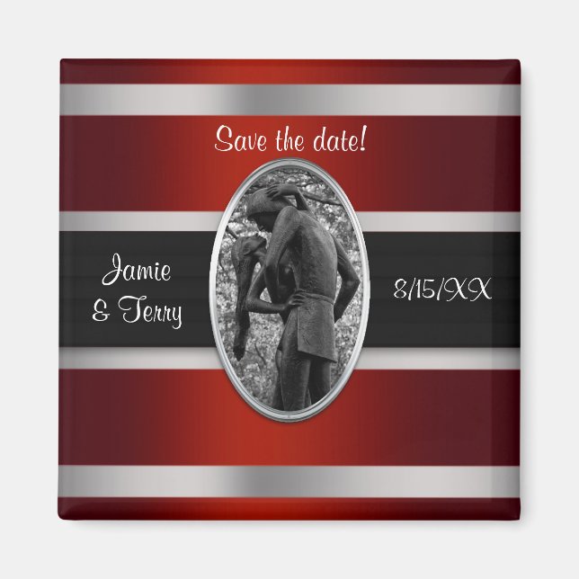 Romeo & Juliet, Central Park NYC Spara datumet Magnet (Framsidan)