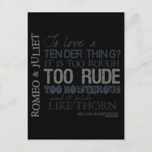 Romeo & Juliet Kärlek Quote Vykort