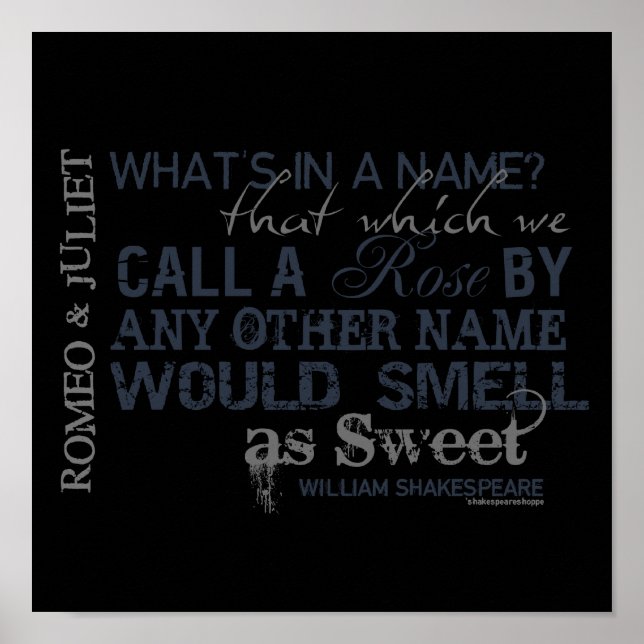 Romeo & Juliet Namn Quote Poster (Framsidan)