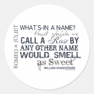 Romeo & Juliet Namn Quote Runt Klistermärke