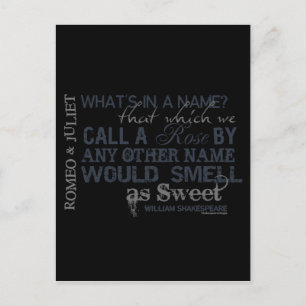 Romeo & Juliet Namn Quote Vykort