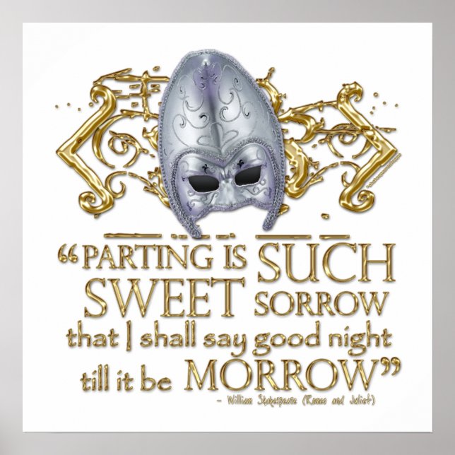 Romeo & Juliet Quote (Guld version) Poster (Framsidan)
