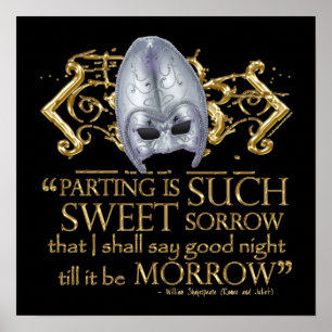 Romeo & Juliet Quote (Guld version) Poster