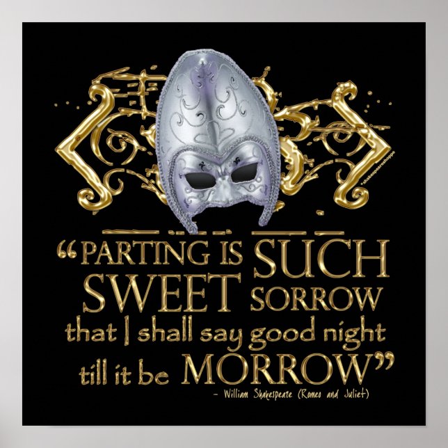 Romeo & Juliet Quote (Guld version) Poster (Framsidan)