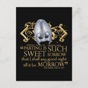 Romeo & Juliet Quote (Guld version) Vykort