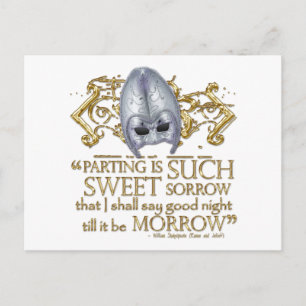 Romeo & Juliet Quote (Guld version) Vykort