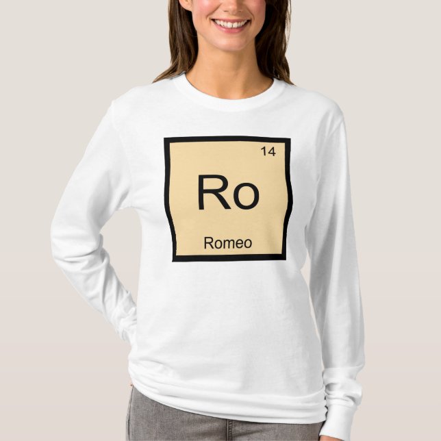 Romeo Namn Kemiskt Element Periodiska Systemet T-shirt (Framsida)