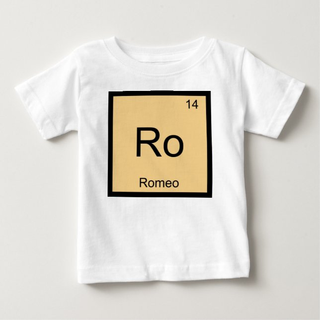 Romeo Namn Kemiskt Element Periodiska Systemet T-shirt (Framsida)