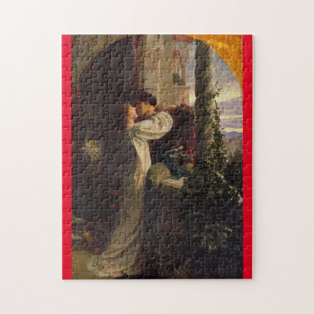 Romeo och Juliet 1884 Verona Balcony Dicksee art Pussel (Vertikal)