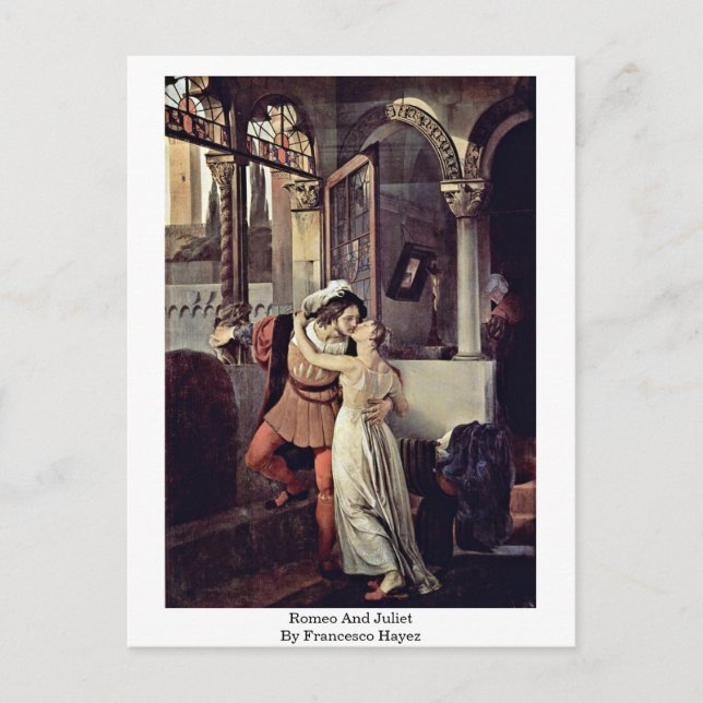 Romeo och Juliet av Francesco Hayez Vykort (Framsida)