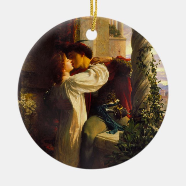 Romeo och Juliet c. 1884 från Herr Frank Dicksee Julgransprydnad Keramik (Framsidan)