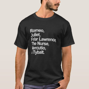 Romeo och Juliet Characters William Shakespeare T Shirt