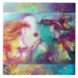 ROMEO OCH JULIET / GULD BLUE SPARKLES KAKELPLATTA