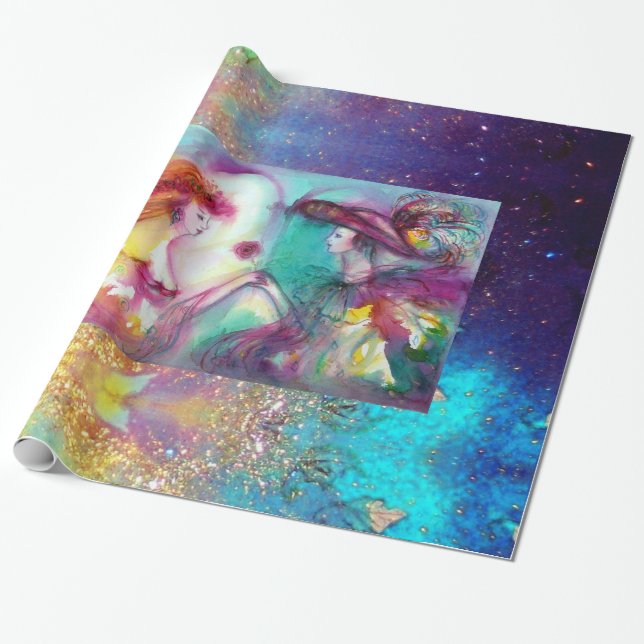 ROMEO OCH JULIET / GULD BLUE SPARKLES PRESENTPAPPER (Utrullad)