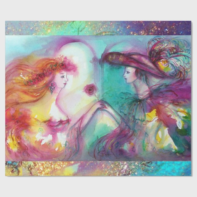 ROMEO OCH JULIET / GULD BLUE SPARKLES PRESENTPAPPER (Platt)