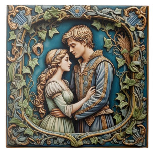 Romeo och Juliet - Konst och hantverksbricka Kakelplatta